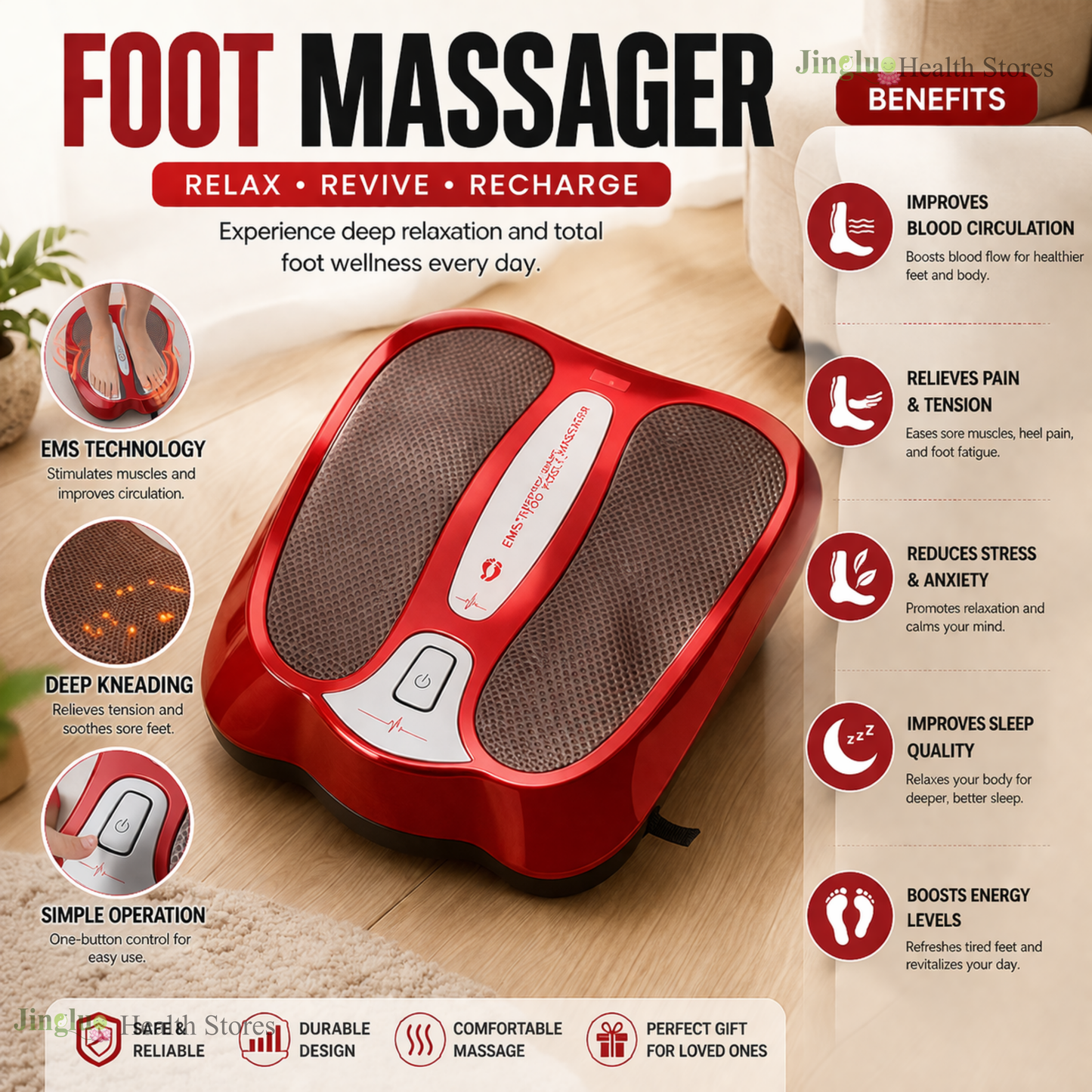 Infrared & Kneading Foot Massager