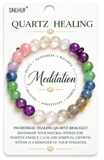 Natural Quartz Healing Bracelet – Clarity, Balance & Positive Energy