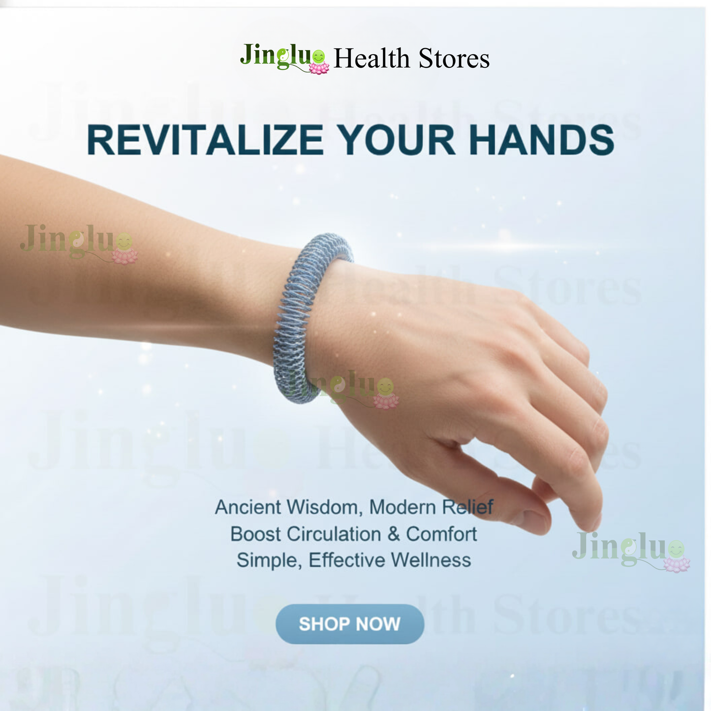 Silver Hand Acupressure Ring for Finger Massage, Stress Relief & Wellness Care