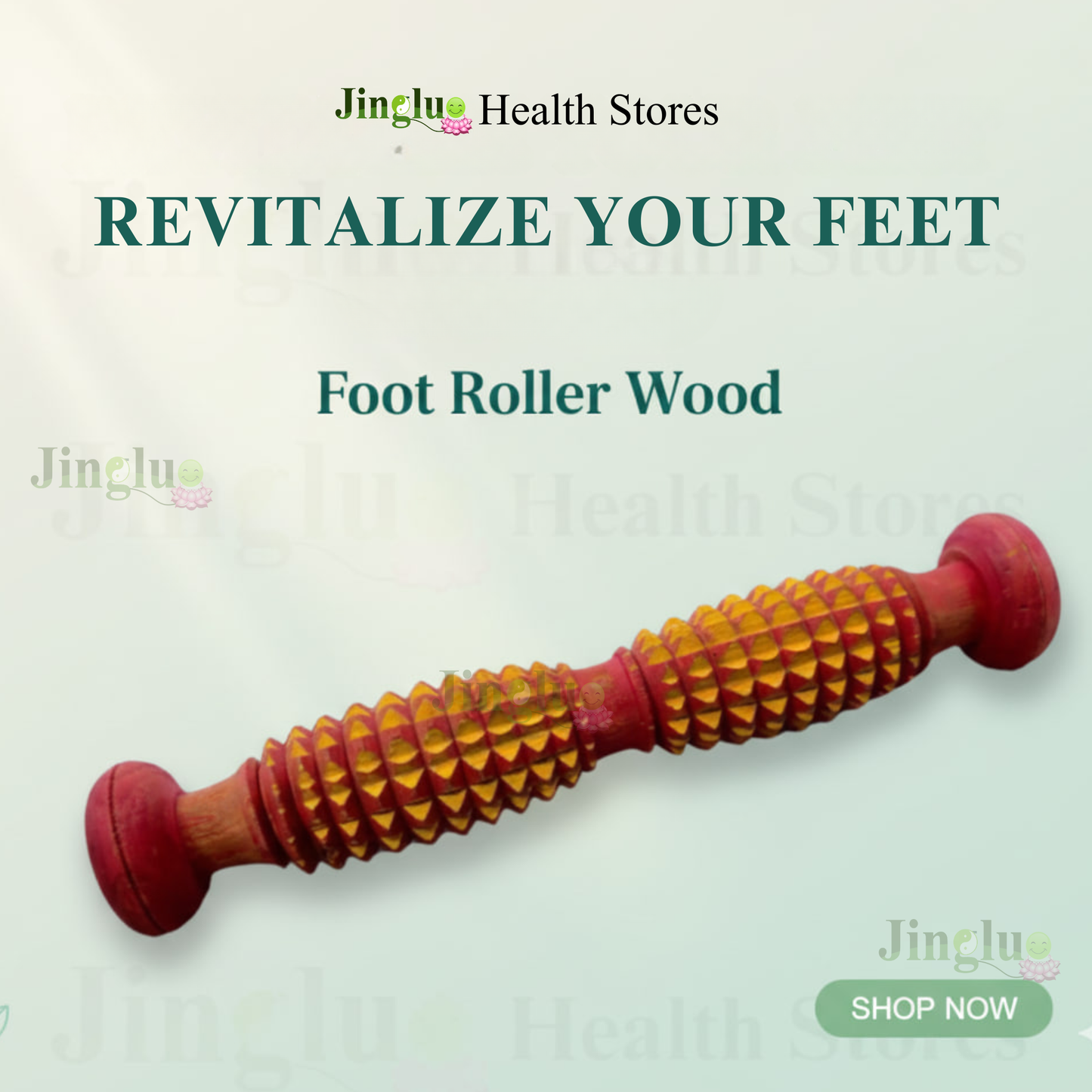 Wooden Foot Roller Massager – Acupressure Reflexology Foot Massage Roller for Relaxation & Wellness Care