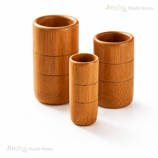 Bamboo cupping set for wellness therapy