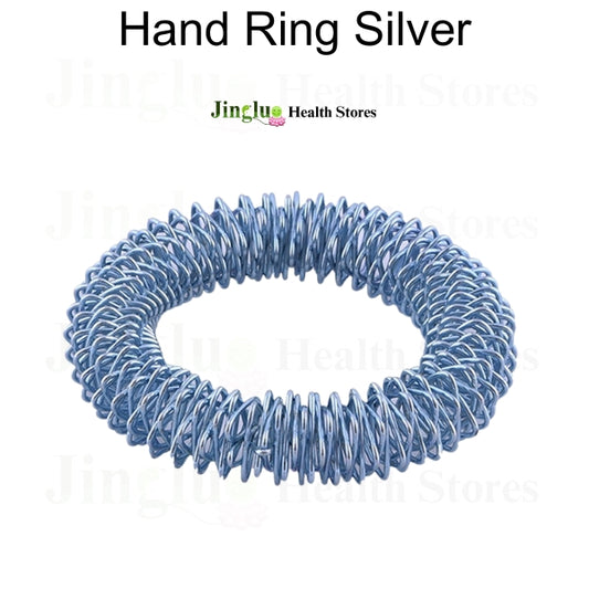 Silver Hand Acupressure Ring for Finger Massage, Stress Relief & Wellness Care