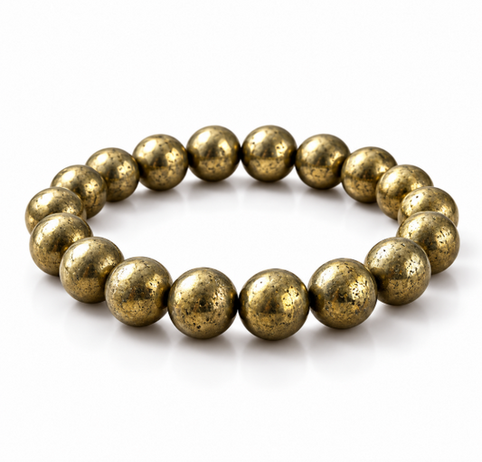 Natural Pyrite Healing Bracelet – Prosperity, Confidence & Positive Energy