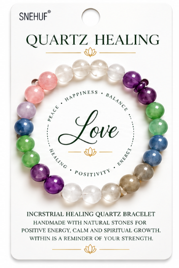Natural Quartz Healing Bracelet – Clarity, Balance & Positive Energy