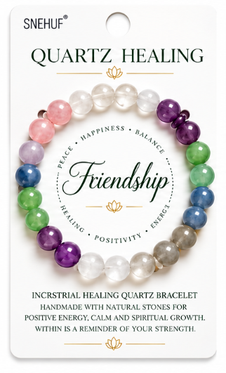 Natural Quartz Healing Bracelet – Clarity, Balance & Positive Energy