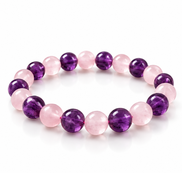 Rose Amethyst Bracelet – Amethyst Bead Bracelet