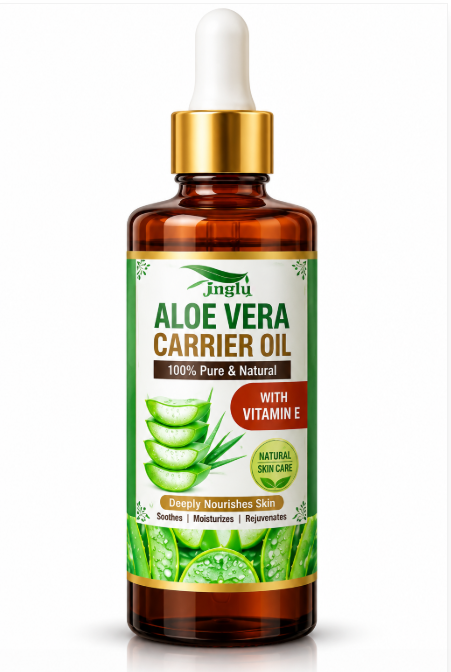 Jingluo Carrier Aloe Vera Oil 100ml – Pure Natural Oil for Skin Healing, Hair Growth & Anti-Aging