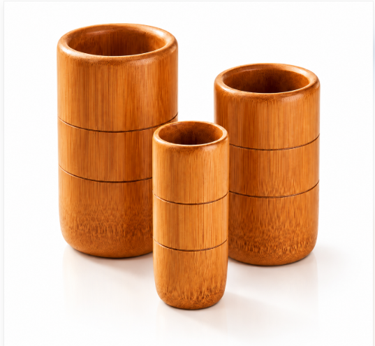 Bamboo Cupping Set for Traditional Cupping Therapy, Pain Relief & Wellness Care