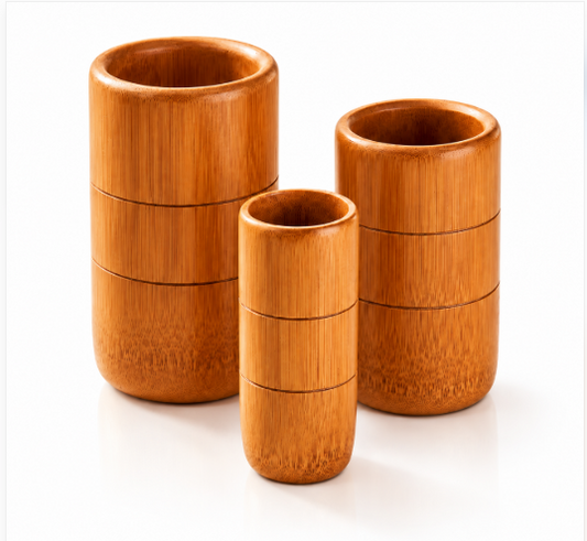 Bamboo Cupping Set for Traditional Cupping Therapy, Pain Relief & Wellness Care