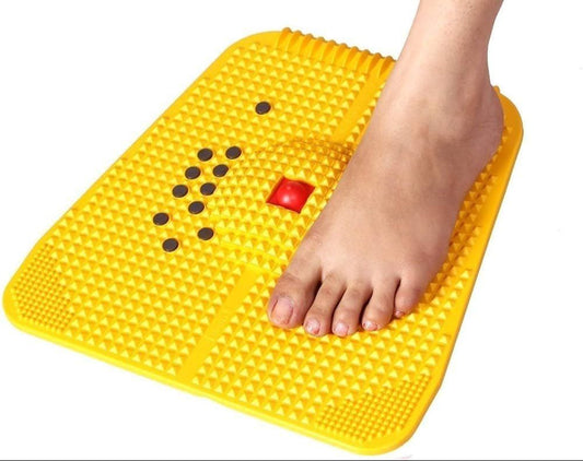 Yellow Acupressure Mat for Relaxation, Reflexology & Wellness Therapy Care